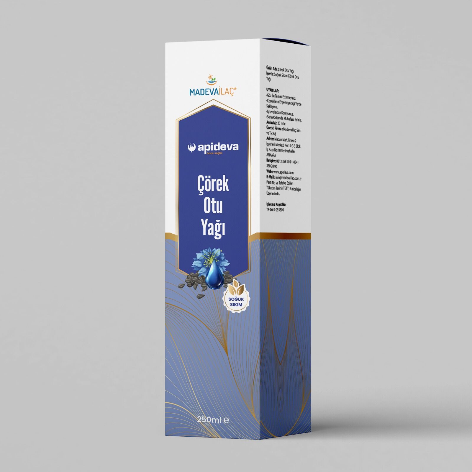 Apideva Çörekotu Yağı 250ml