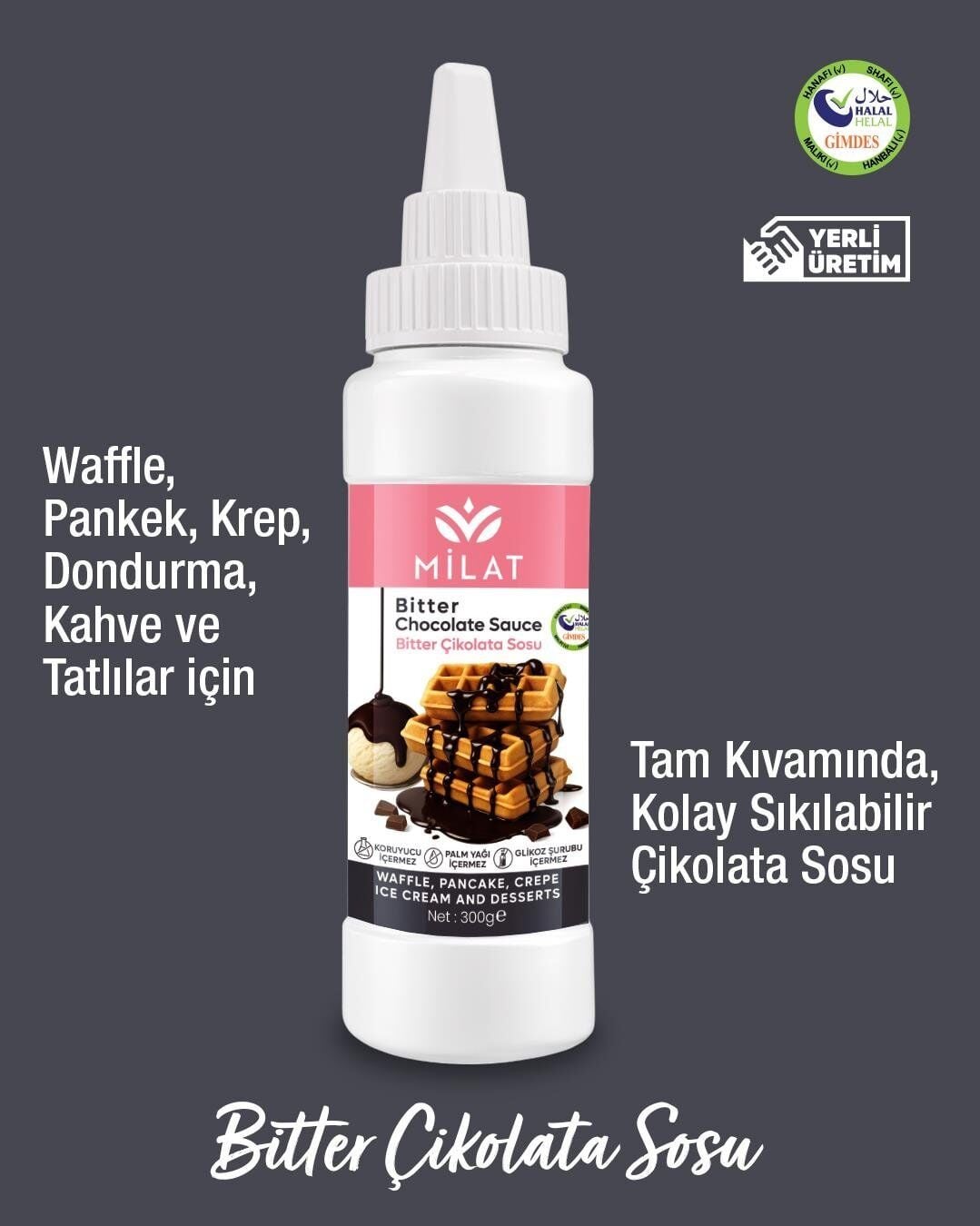Milat Bitter Çikolata Sosu 300 Gr