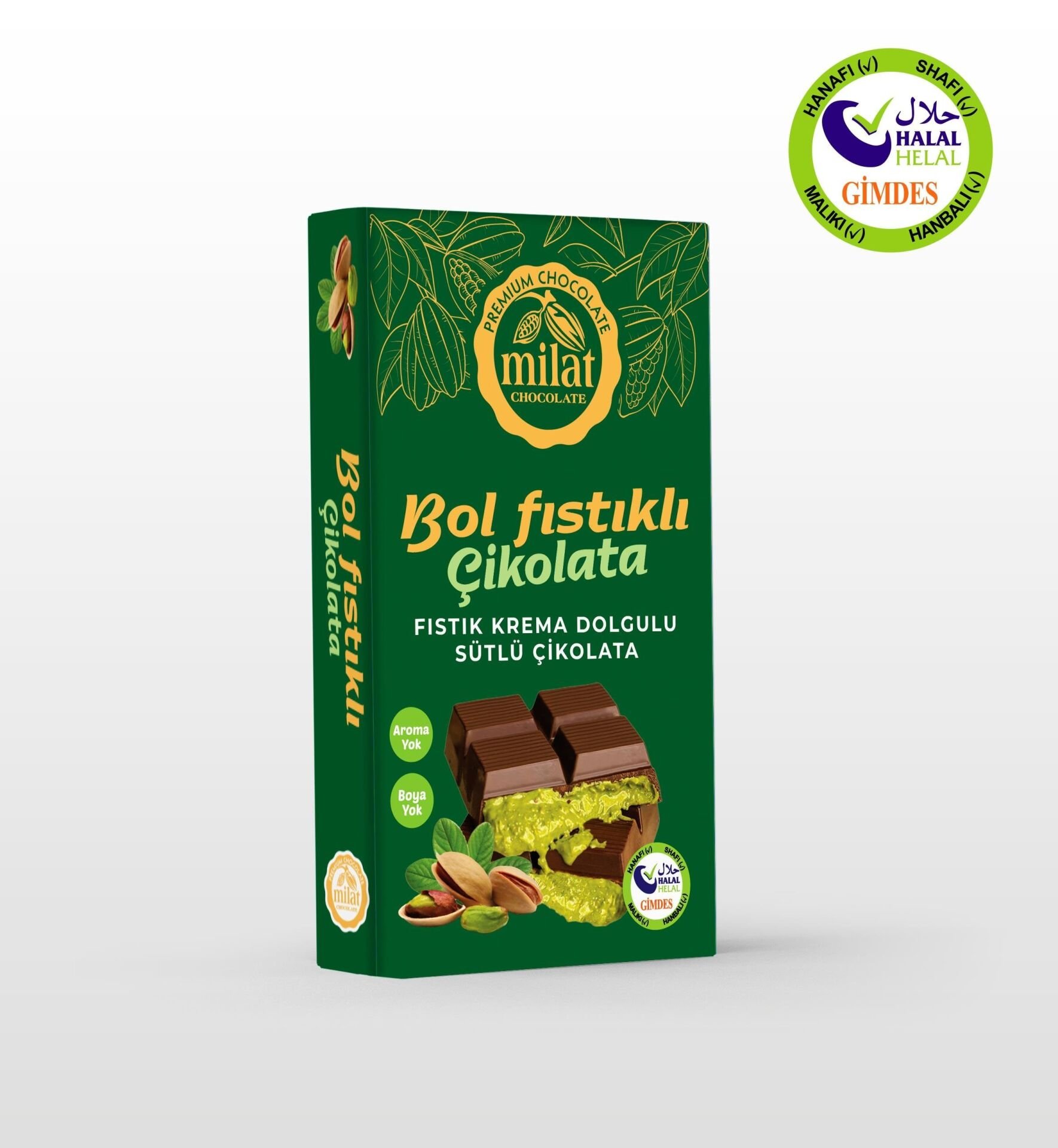 Milat Antep Fıstık Dolgulu Çikolata 60 g