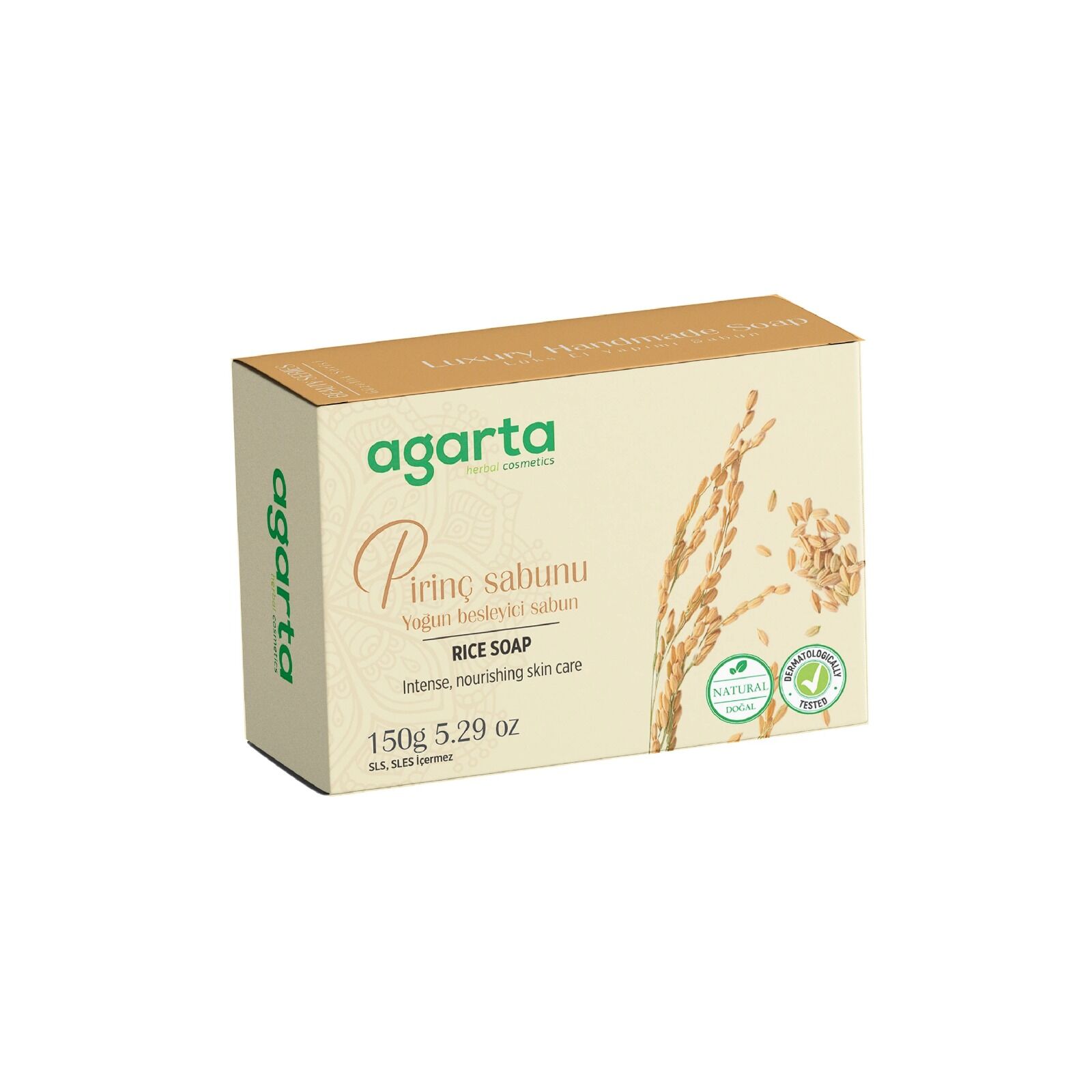 Agarta Doğal El Yapımı Cilt Beyazlatıcı Pirinç Sabunu 150 Gr