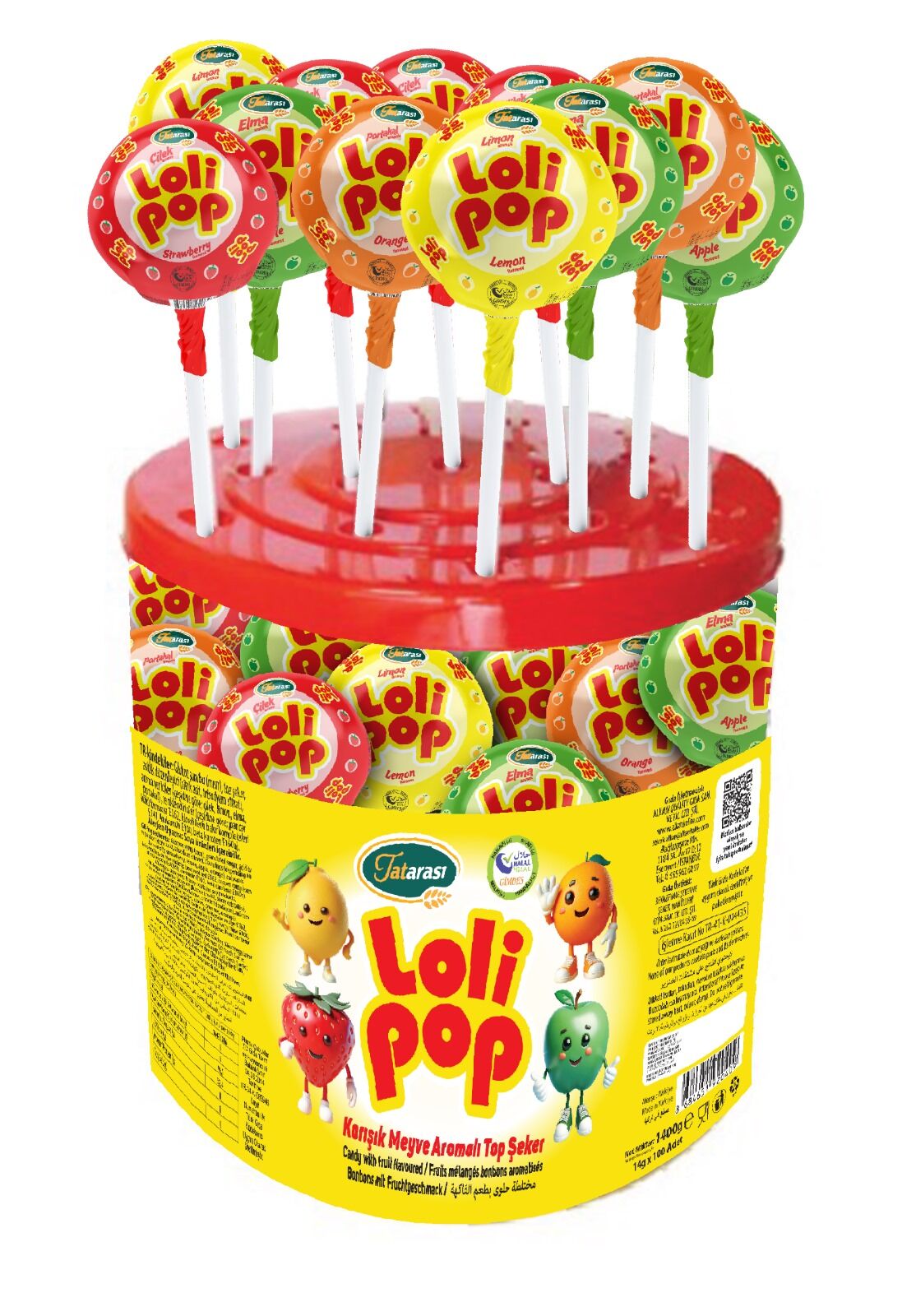 Tatarası Karışık Meyveli Lolipop Şeker 14gr