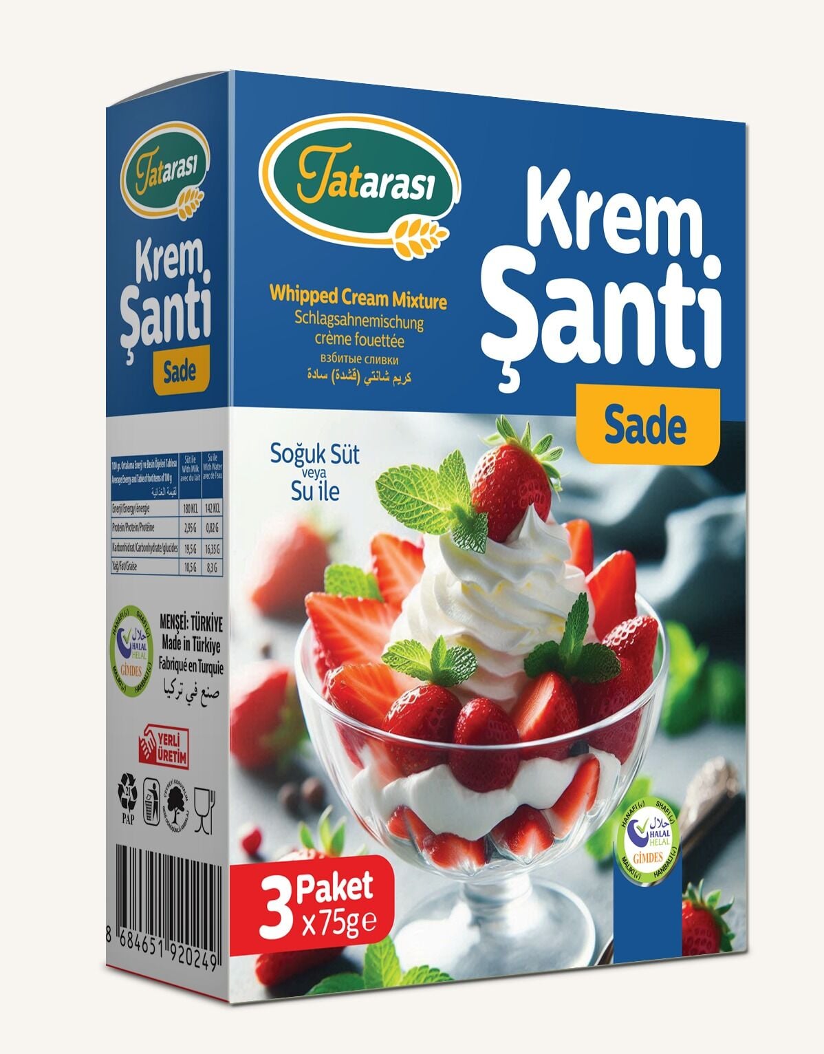 Tatarası Sade Krem Şanti 3*75gr