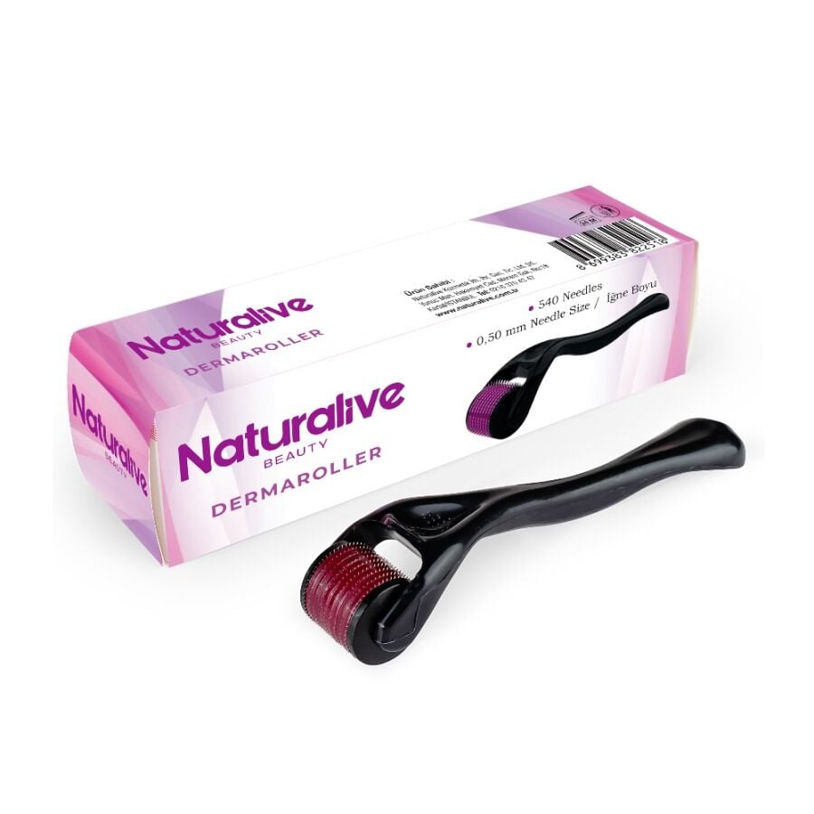 Naturalive Dermaroller 0.5 mm 540 Titanyum İğneli Masaj Cihazı