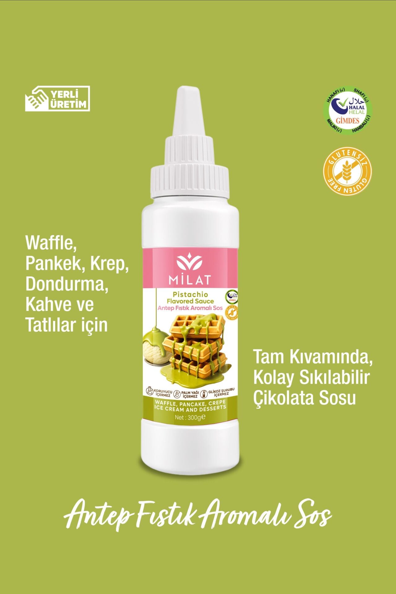 Milat Antep Fıstık Aromalı Sos 300 Gr