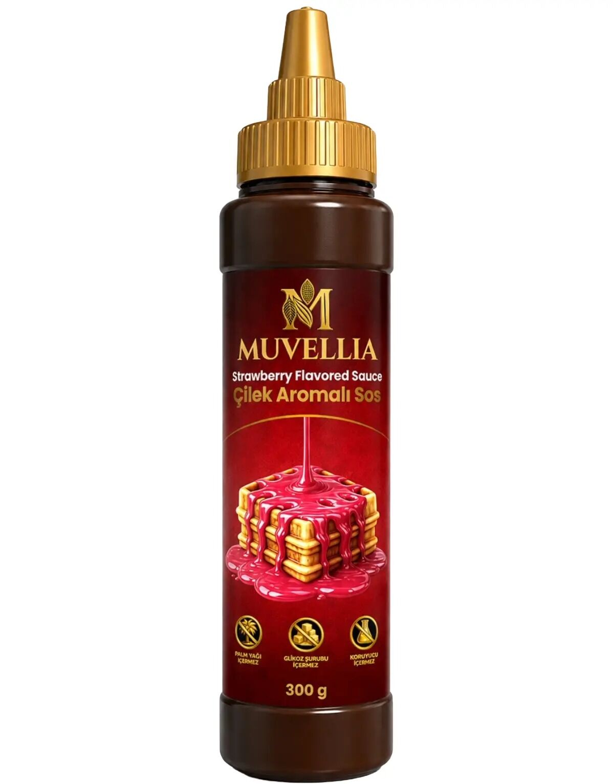 Muvellia Ekstra Waffle & Krep & Pankek Sos Çilek Aromalı 300 Gr