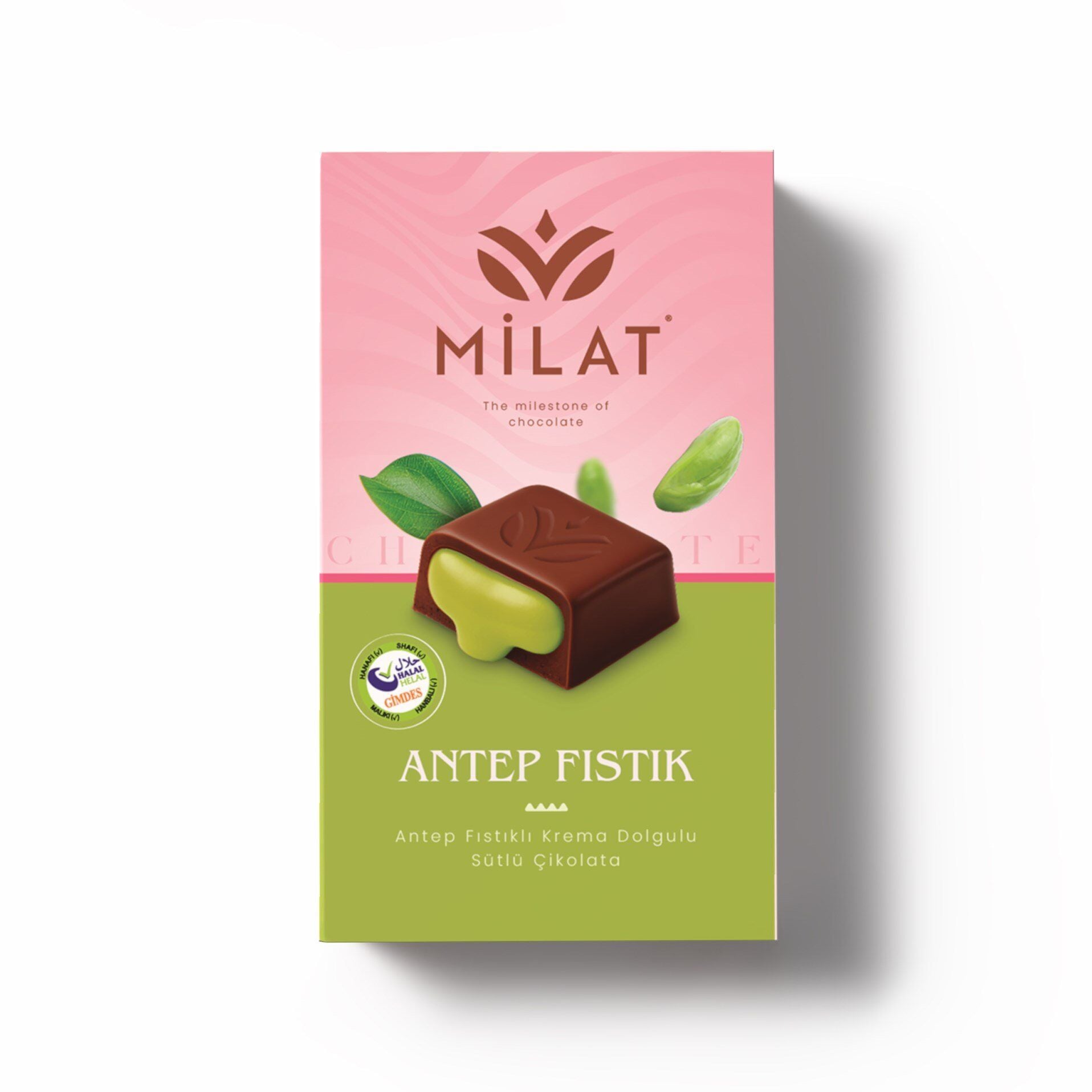 Milat Antep Fıstık Dolgulu Sütlü Çikolata 60 g