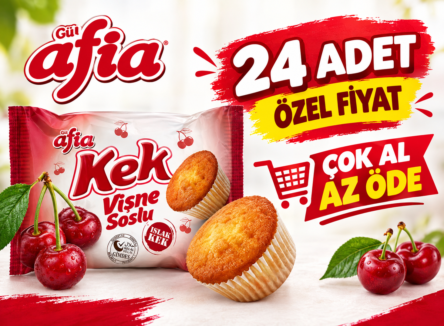 Afia Vişne Soslu Islak Kek 24x35 Gr